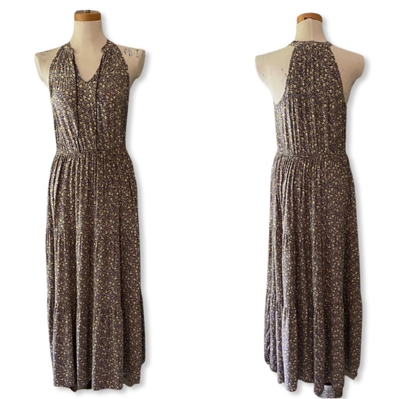 LC Lauren Conrad Dresses & Skirts - Lauren Conrad Floral Earthtone Maxi Halter Dress Cottagecore Dress Medium